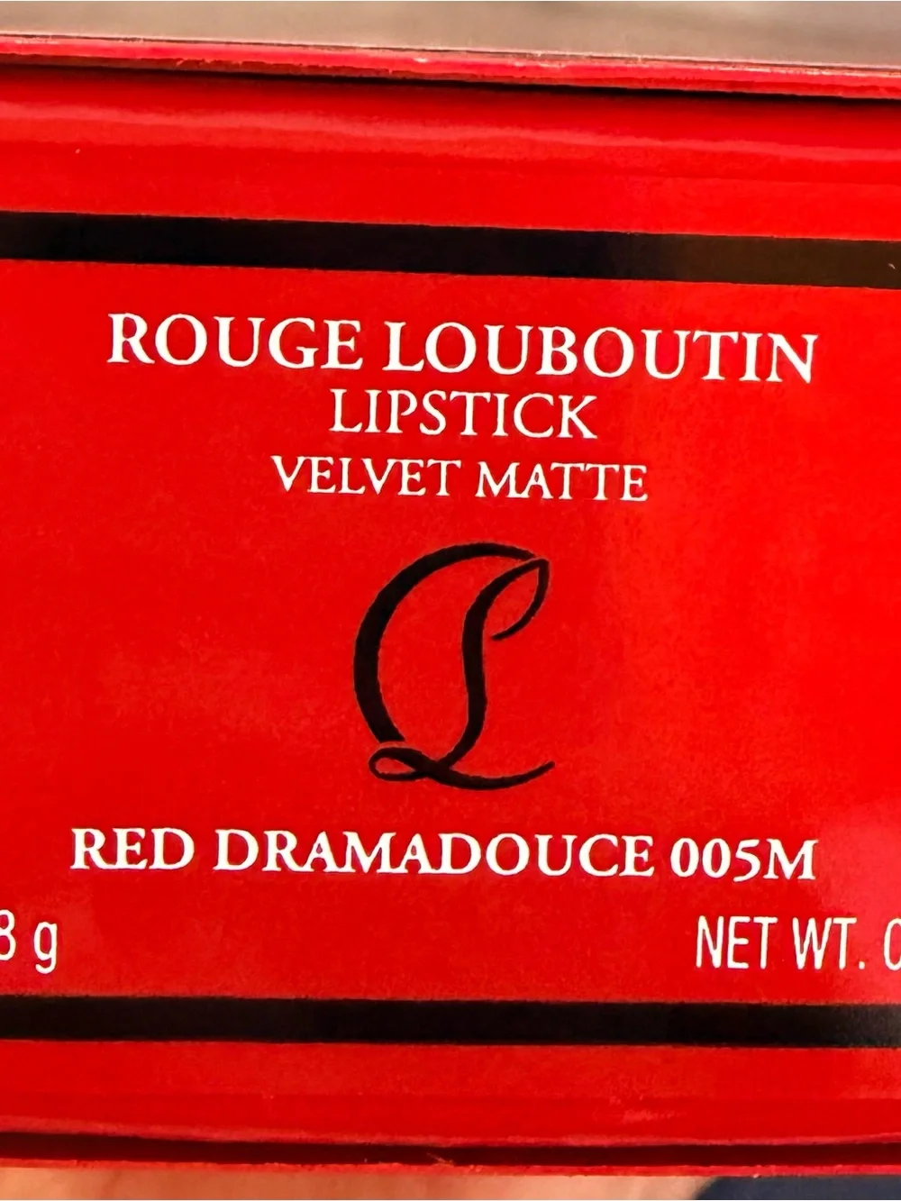 Christian Louboutin Matte Red Lipstick with Black & Gold Case_Brand New in box.